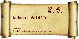 Madacsi Valér névjegykártya